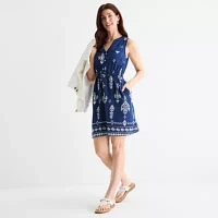 St. John's Bay Womens Sleeveless Shift Dress