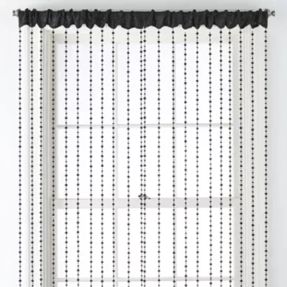 Regal Home Adriana Bead Light-Filtering Rod Pocket Single Curtain Panel