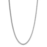 14K White Gold Hollow Box Chain Necklace