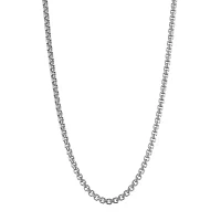 14K White Gold Hollow Box Chain Necklace
