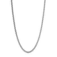 14K White Gold Hollow Box Chain Necklace