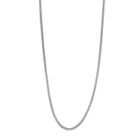 14K White Gold Hollow Box Chain Necklace