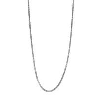 14K White Gold Hollow Box Chain Necklace