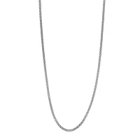 14K White Gold Hollow Box Chain Necklace