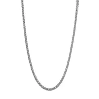 14K White Gold Hollow Wheat Chain Necklace