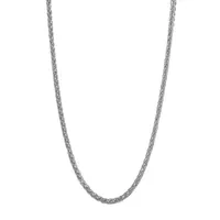 14K White Gold Hollow Wheat Chain Necklace