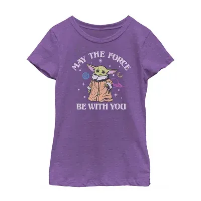 Little & Big Girls Crew Neck Short Sleeve Star Wars Graphic T-Shirt