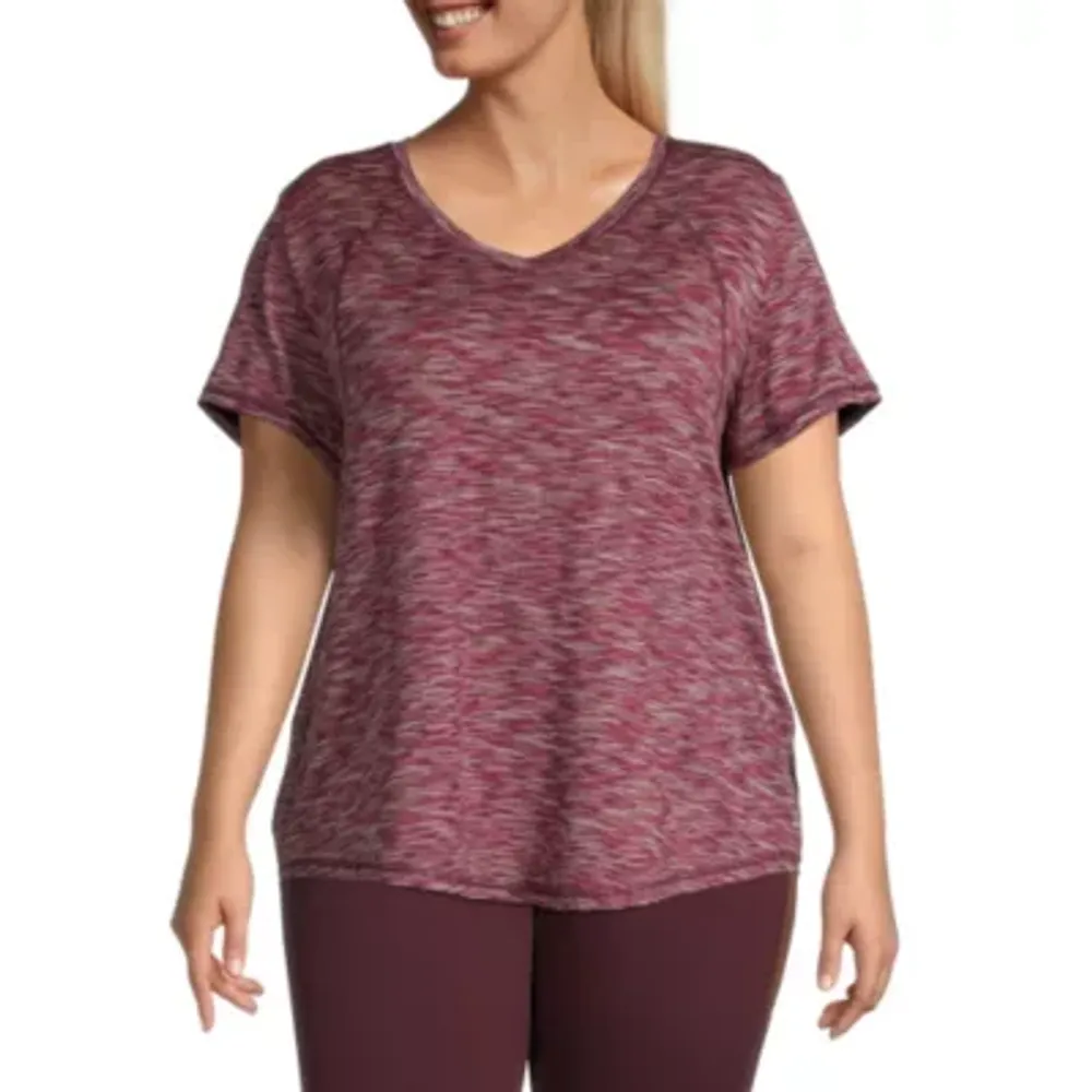 Xersion Womens V Neck Long Sleeve T-Shirt - JCPenney