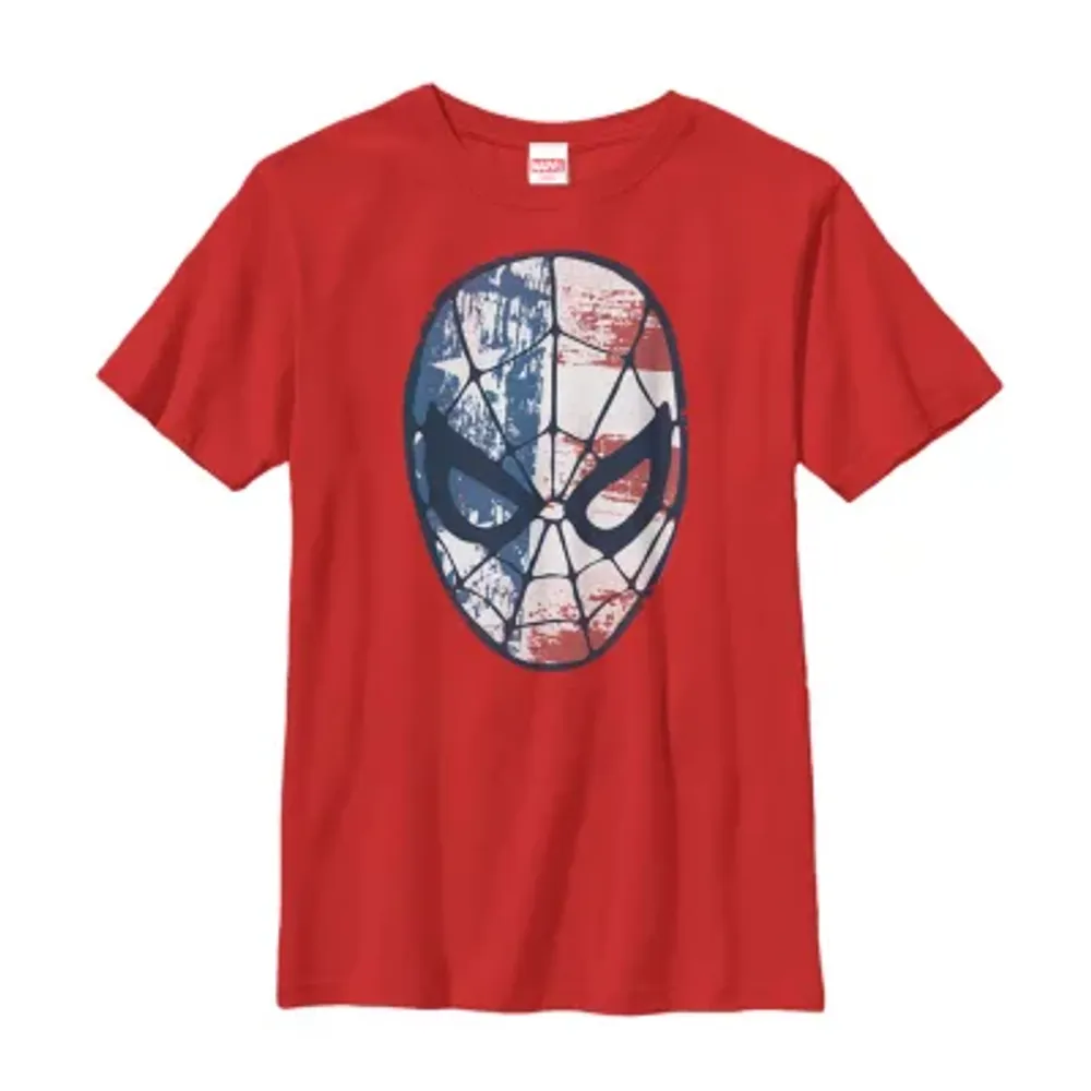 Little & Big Boys Crew Neck Short Sleeve Marvel Spiderman Graphic T-Shirt