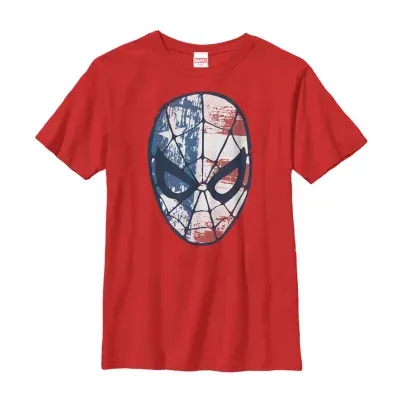 Little & Big Boys Crew Neck Short Sleeve Marvel Spiderman Graphic T-Shirt