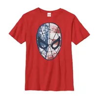 Little & Big Boys Crew Neck Short Sleeve Marvel Spiderman Graphic T-Shirt