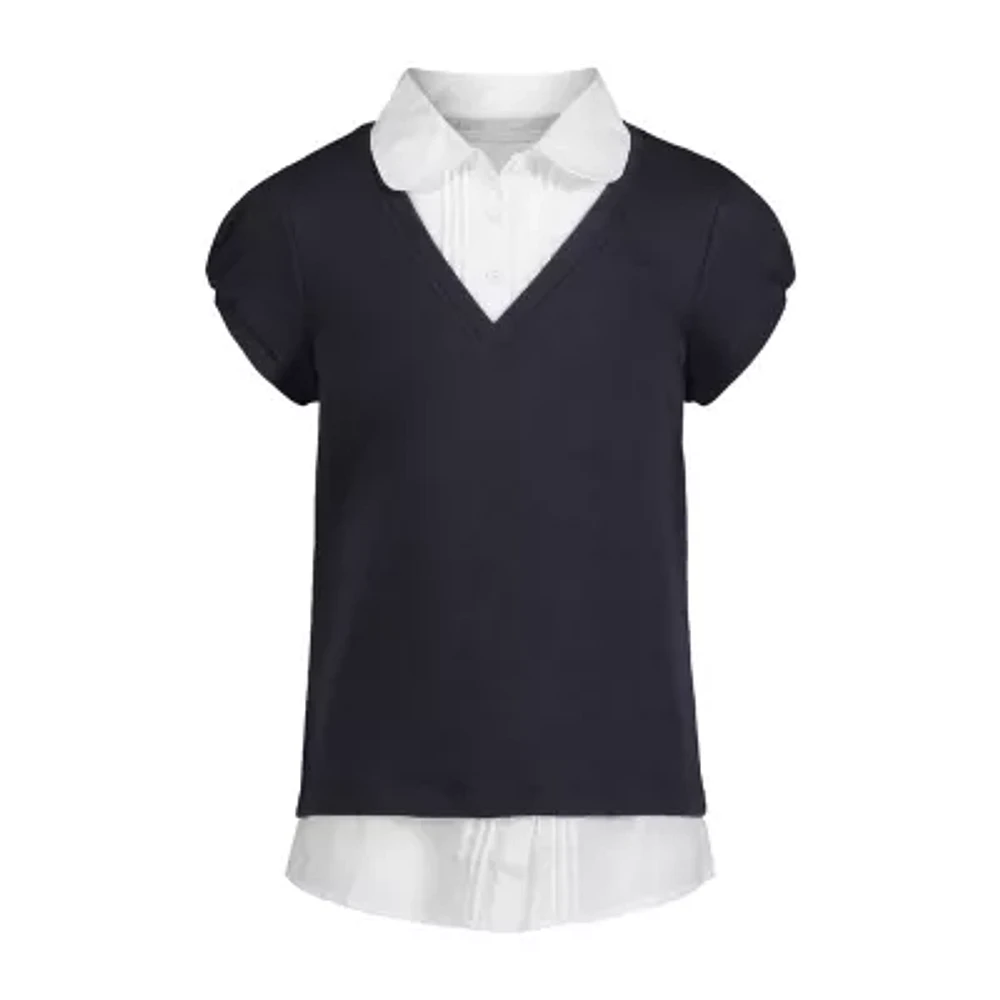 IZOD Little & Big Girls Short Sleeve Layered Top