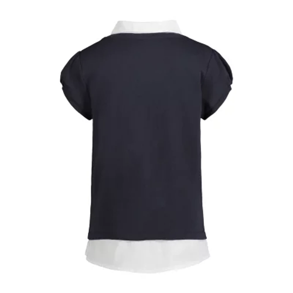 IZOD Little & Big Girls Short Sleeve Layered Top