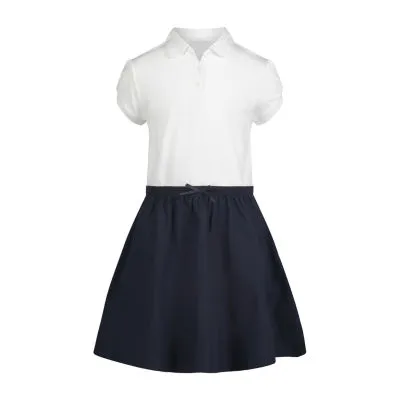 IZOD Little & Big Girls Short Sleeve Cap Shirt Dress