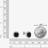 Genuine Black Onyx Sterling Silver 11mm Cushion Stud Earrings