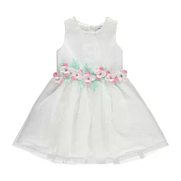 Jessica Simpson Little & Big Girls Sleeveless Flower Girl Fit + Flare Dress