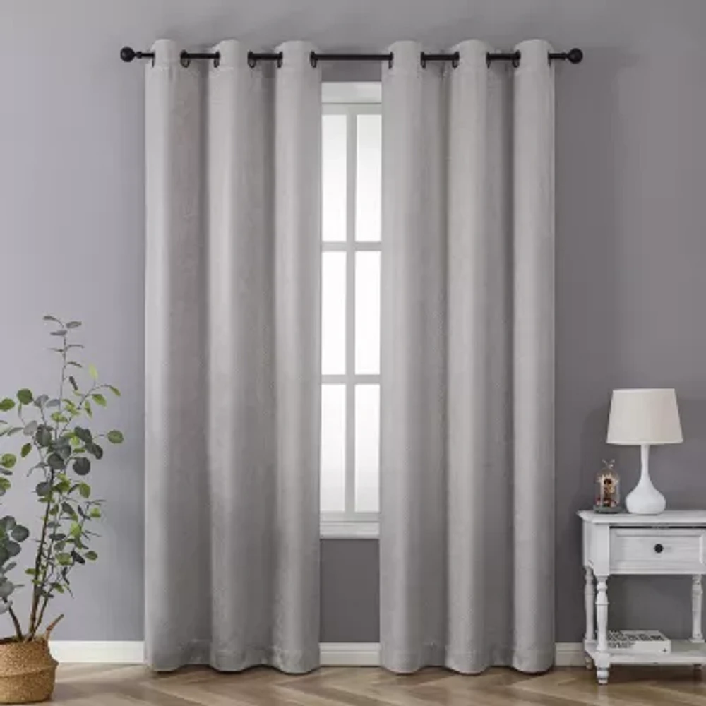 Regal Home Aviva Energy Saving Embossed Blackout Grommet Top Set of 2 Curtain Panel