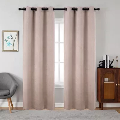 Regal Home Himmel Embossed Energy Saving Blackout Grommet Top Set of 2 Curtain Panel