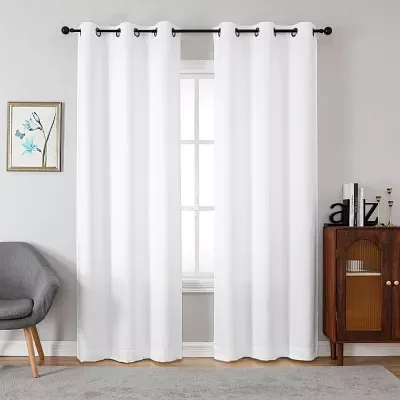 Regal Home Himmel Embossed Energy Saving Blackout Grommet Top Set of 2 Curtain Panel