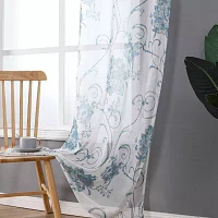 Regal Home Santana Printed Sheer Grommet Top Set of 2 Curtain Panel