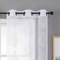 Regal Home Staffa Embroidered Sheer Grommet Top Set of 2 Curtain Panel