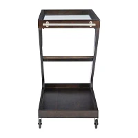 Downey Glass-Top Serving Cart