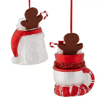 North Pole Trading Co. Cocoa Head Cups Set 2-pc. Christmas Ornament