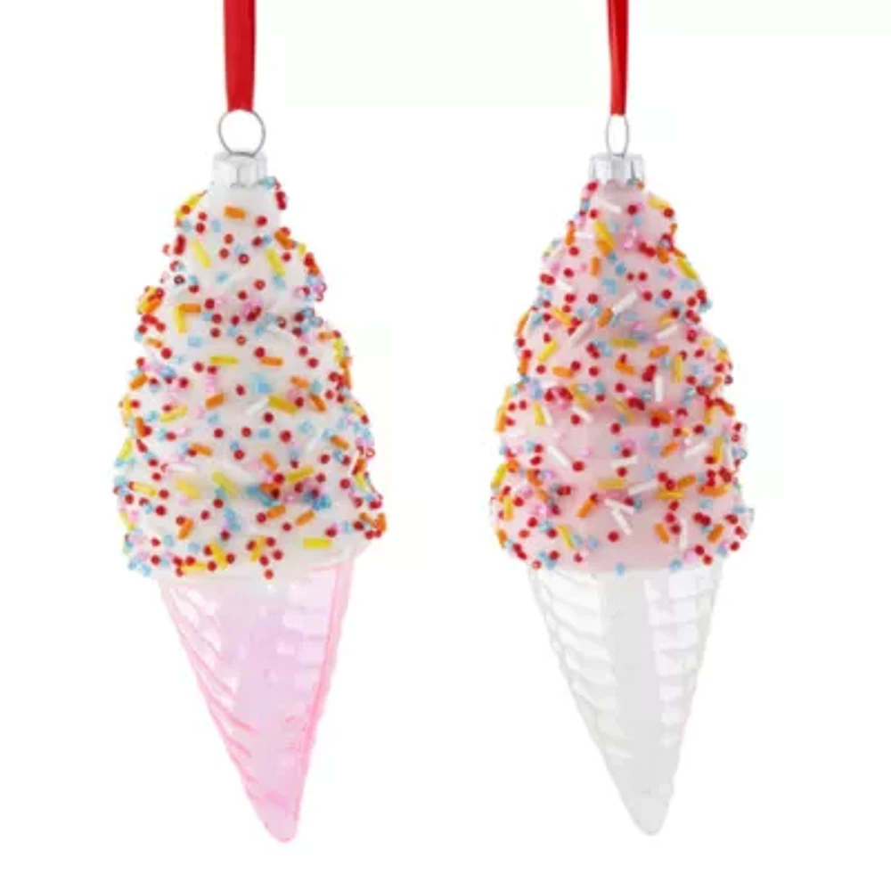 North Pole Trading Co. Ice Cream Swirl Set 2-pc. Christmas Ornament