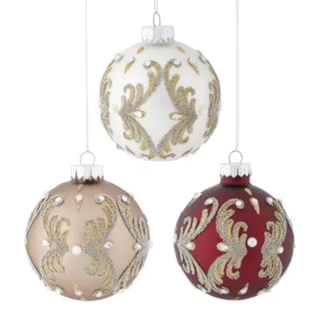 North Pole Trading Co. Ornate Ball Set 3-pc. Christmas Ornament