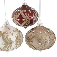 North Pole Trading Co. Ornate Onion Set 3-pc. Christmas Ornament