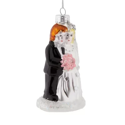North Pole Trading Co. Bride And Groom Christmas Ornament