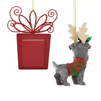 North Pole Trading Co. Schnauzer And Picture Frame Set 2-pc. Christmas Ornament