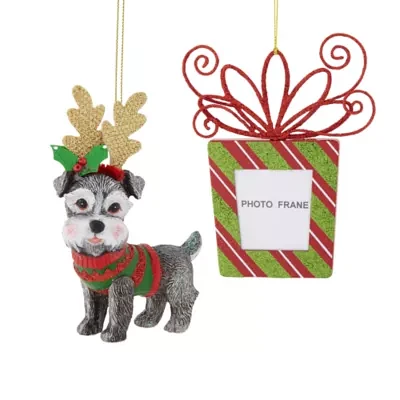 North Pole Trading Co. Schnauzer And Picture Frame Set 2-pc. Christmas Ornament