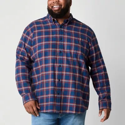 St. John's Bay Big and Tall Mens Classic Fit Long Sleeve Flannel Shirt