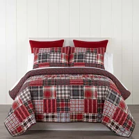 North Pole Trading Co. Holiday Patchwork Reversible 3-pc. Quilt Set