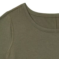 a.n.a Womens Plus Crew Neck Long Sleeve Adaptive T-Shirt