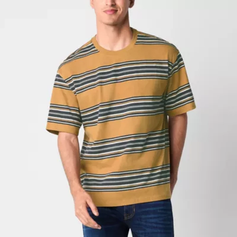 Arizona Mens Boxy Fit Short Sleeve Striped T-Shirt