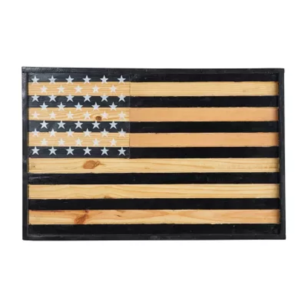 Nearly Natural 36in American Flag Americana Wood Wall Art