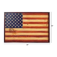 Nearly Natural 36in Patriotic Flag Americana Wood Wall Art