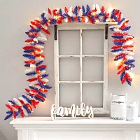 Nearly Natural American Flag Themed Christmas Indoor Garland