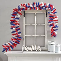 Nearly Natural American Flag Themed Christmas Garland