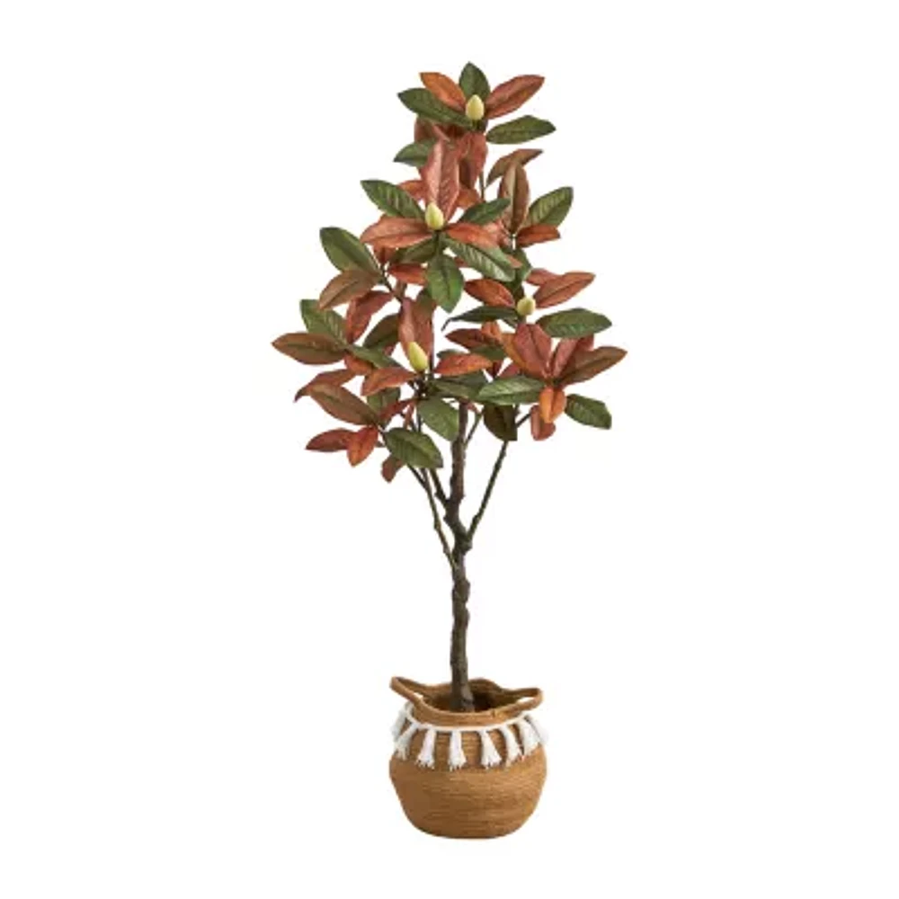 Nearly Natural 5ft Magnolia Brown Indoor Artificial Tree