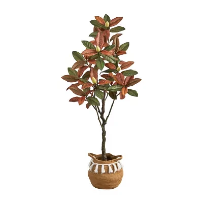 Nearly Natural 5ft Magnolia Brown Indoor Artificial Tree