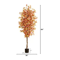 Nearly Natural 7ft Autumn Ficus Artificial Tree