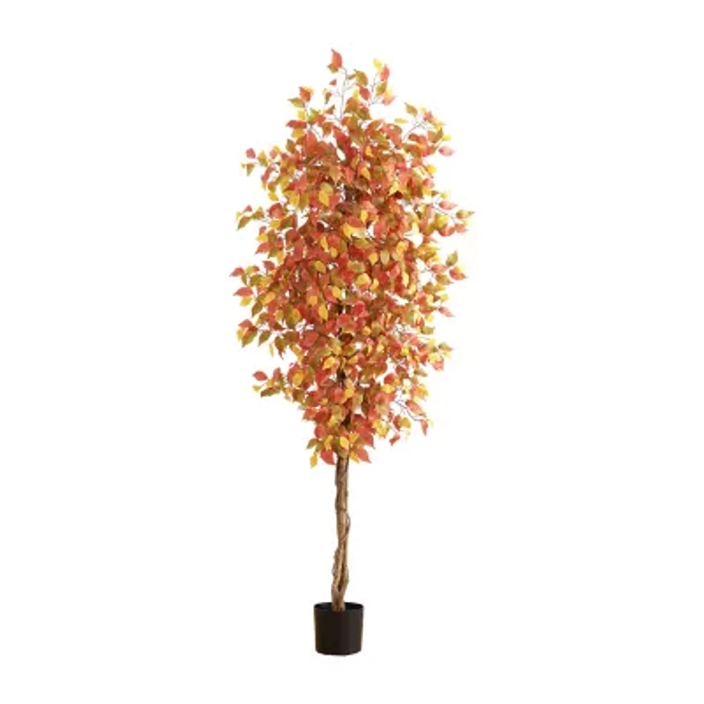 Nearly Natural 7ft Autumn Ficus Artificial Tree