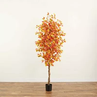 Nearly Natural 7ft Autumn Ficus Artificial Tree