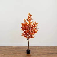 Nearly Natural 5ft Autumn Oak Indoor Artificial Tree