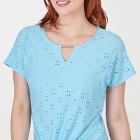 Hearts Of Palm Womens Keyhole Neck Short Sleeve T-Shirt