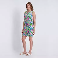 Stella Parker Womens Sleeveless Floral Shift Dress