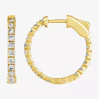 Le Vian Grand Sample Sale Le Vian Grand Sample Sale Womens 1 CT. T.W. Natural Champagne Diamond 14K Gold 34mm Hoop Earrings